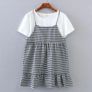 Ruffle Check Strappy Top
