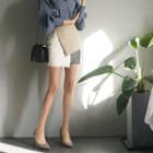 Patch-work Faux-leather Miniskirt