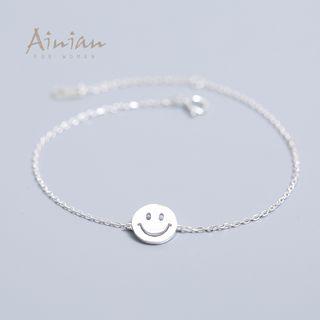 925 Sterling Silver Smiley Face Bracelet