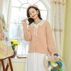 Cable-knit Puff Sleeve Cardigan