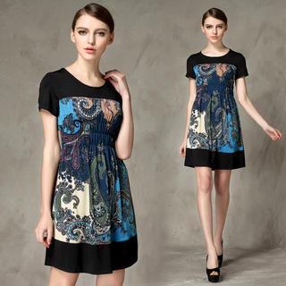Short-sleeve Chiffon Dress