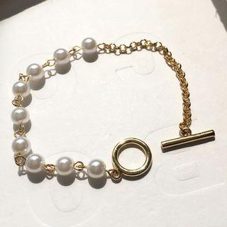Faux Pearl Bracelet 1 Piece - As Shown In Figure - One Size