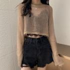 Long-sleeve Knit Top / Bralette