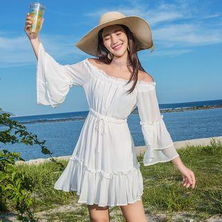 Off-shoulder Frill Trim Sundress