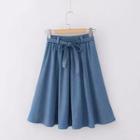 Denim A-line Skirt Light Blue - One Size
