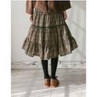 Floral Long Chiffon Tiered Skirt