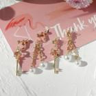 Non-matching Faux Pearl & Key Dangle Earring