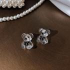 Bear Alloy Earring 1 Pair - Black & Transparent - One Size
