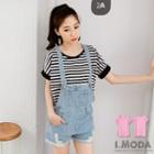 Short-sleeve Stripe Long Top