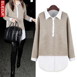 Knit Panel Long Shirt