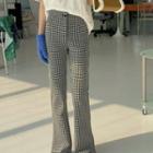 High Waist Houndstooth Bootcut Pants