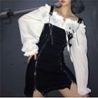 Chain Strap Zip Mini Jumper Dress