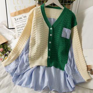 Patchwork Loose-fit Knit Top