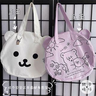 Print Canvas Tote Bag / Bag Charm / Set