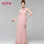 Rosette Halter Sheath Evening Gown