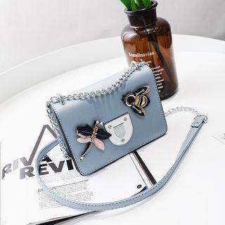 Embellished Flap Chain Strap Cross Bag