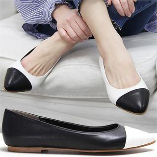Pointy-toe Two-tone Flats