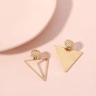 Non-matching Alloy Triangle Dangle Earring 1 Pair - Gold - One Size