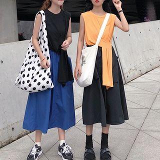 Asymmetric Hem Tank Top / A-line Skirt