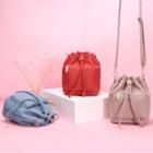 Faux Leather Plain One-shoulder Bucket Bag