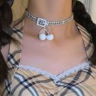 Cherry Pendant Choker White - One Size