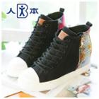 Hidden Wedge Lace Up Sneakers