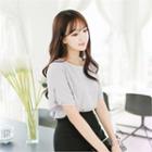 Faux-pearl Accent Blouse