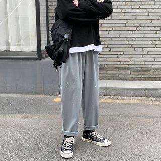 Paint Splatter Straight-cut Pants