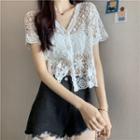 Short-sleeve Crochet Lace Jacket