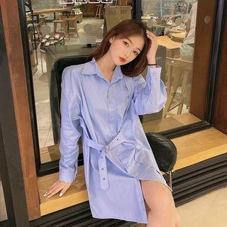 Buckle Mini Shirt Dress
