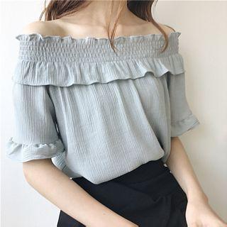 Off-shouldr Chiffon Top