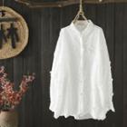 Flower Detail Shirt White - One Size