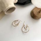 Alloy Irregular Hoop Earring 1 Pair - 925 Silver - One Size