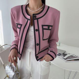 Dual-pocket Contrast-trim Jacket