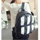 Stripe Faux-leather Backpack