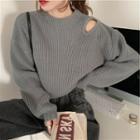 Long Sleeve Cutout Sweater