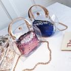 Set Of 2: Chain Strap Crossbody Bag + Sequined Zip Pouch