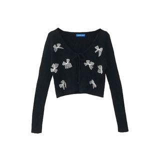 Bow Cardigan Black - One Size