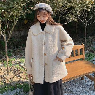Buttoned Fleeced Jacket Off-white - One Size