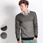 Patterned V-neck Sweater