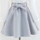 Bow Accent Inset Shorts A-line Skirt