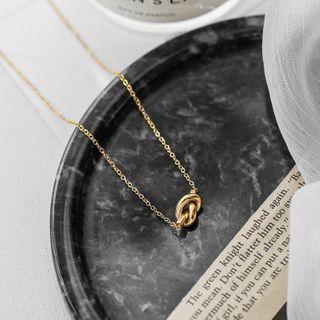 Stainless Steel Knot Pendant Necklace Necklace - Knot - Gold - One Size