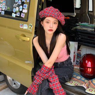Plaid Beret / Gloves / Set