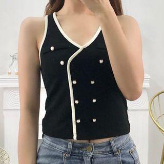 Double-breasted Knit Tank Top