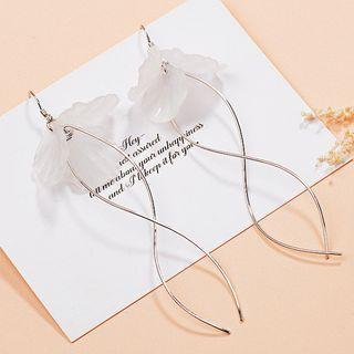 925 Sterling Silver Petal Swirl Fringed Earring 1 Pair - 925 Silver - Silver - One Size