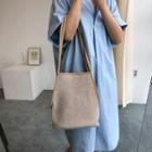 Mesh Faux-leather Shopper Bag