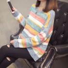 Long-sleeve Stripe Knit Pullover