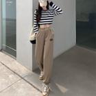 Lettering Sweatpants / Striped T-shirt