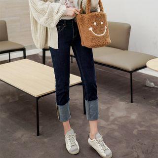 Cuff Hem Cropped Jeans