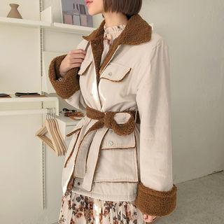 Fleece Lined Field Jacket With Sash